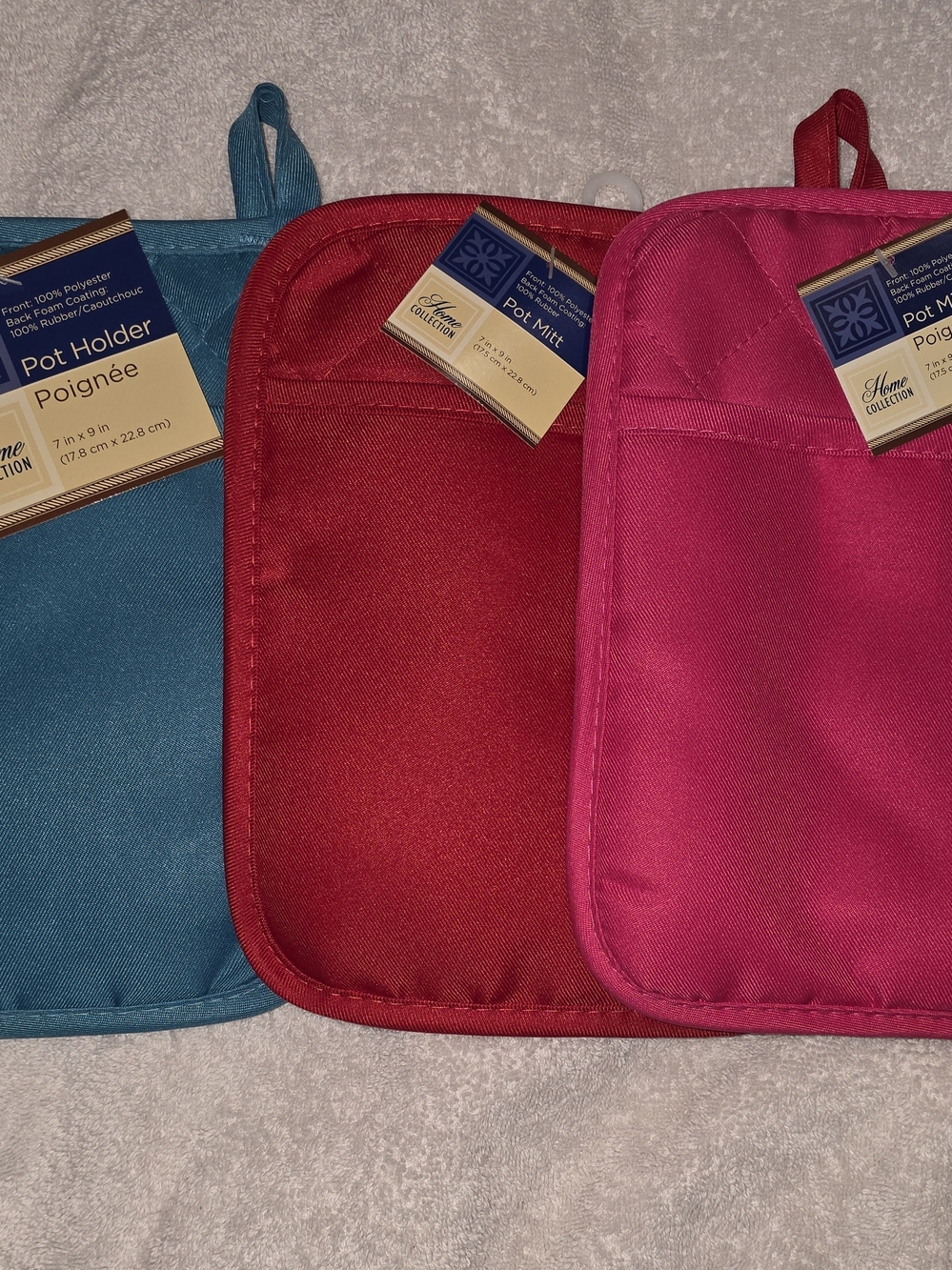 Home Collection Blue, Red, Black, Navy, Pink, Turquoise Pot Mitt